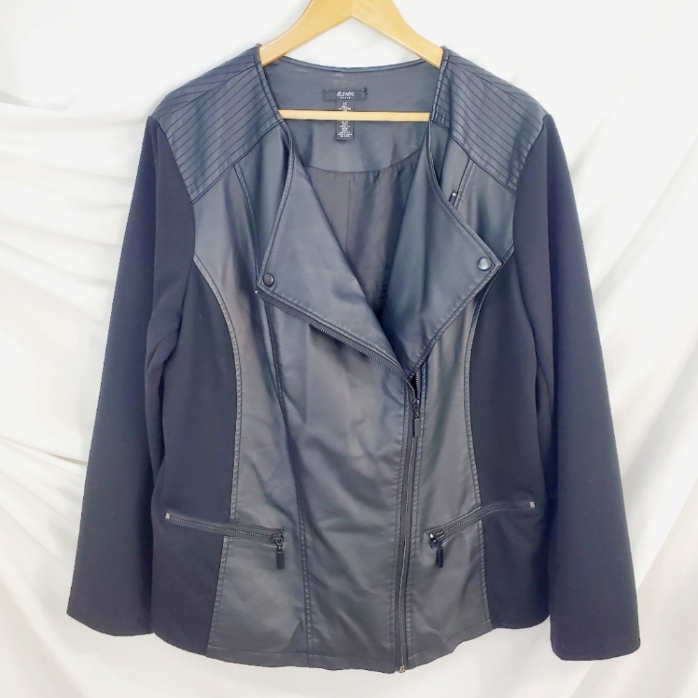 Alfani Vegan Black Leather Jacket